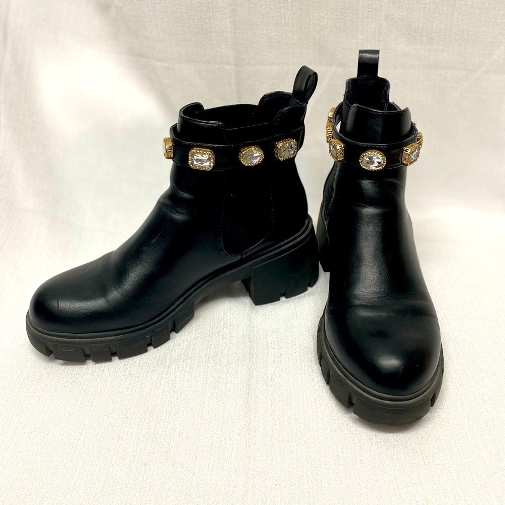 Black Madden Girl Chunky Gem Chelsea Boot